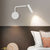 Black White Tube Led Swing Arm Wall Light Adjustable Wall Mounted Spotlight Bedroom Sconce Lamp