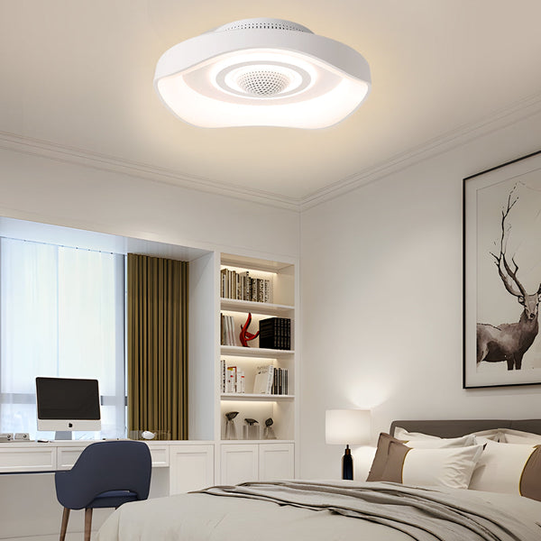 20 Modern Round Bladeless Ceiling Fan With Dimmable Led Light