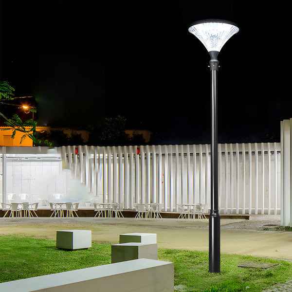 1 Light Black Outdoor Led Solar Lamp Post And Pole Street Light