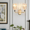 Luxury Copper Armed Crystal Wall Light Modern 1 2 Light Sconce