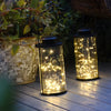 Portable Solar Lanterns Glass Cylinder Firefly Jar Led Lights
