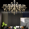 Stainless Steel Crystal Pendants Raindrops Led Italian Style Chandelier