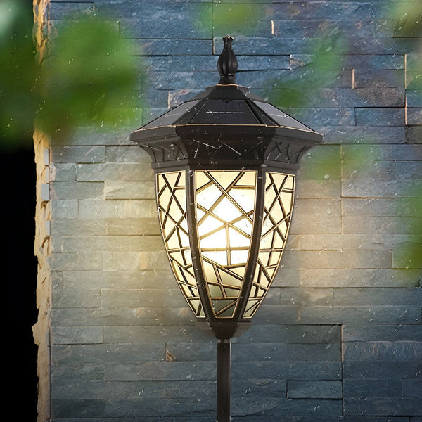 Retro Pattern Solar Powered Wall Lamp Ha080219