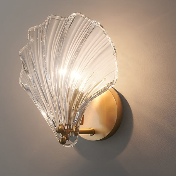 Creative Fan Shaped Glass Three Step Dimming Led Wall Sconce