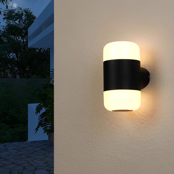 Round Up And Down Led Black Outdoor Wall Lamp Li002182