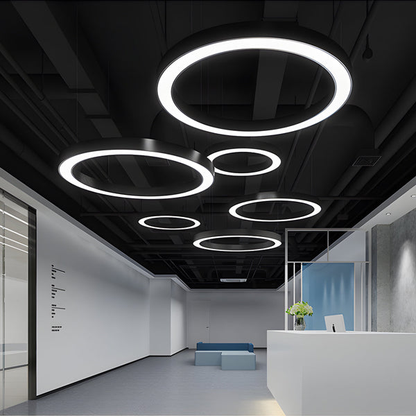 Round Ring Hanging Profile Light Suspended Office Led Pendant Light For Gyms