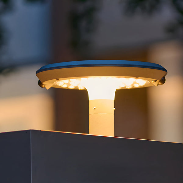Simple Round Led Solar Led Post Light With Dual Motion Sensor