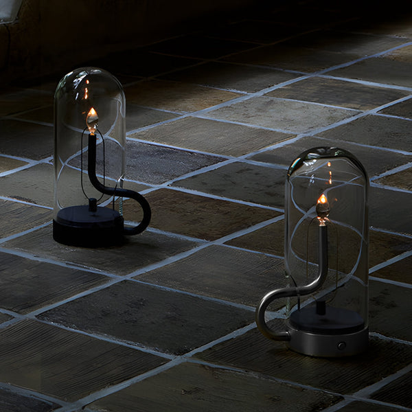 Glass Dome Hymn Accent Table Lamp Led Candle