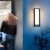 Rectangle Led Waterproof Motion Sensor Black Modern Wall Sconce