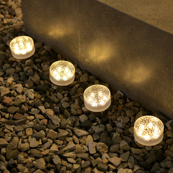 4 Pcs Integrated Led Round Ice Bricks Lights Steps Lighting For Christmas Ambience