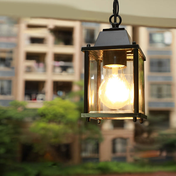 Square Black Modern Outdoor Pendant Light Ha092599