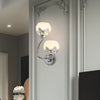 2 Light Glass Flower Led Simple European Style Wall Sconces Lighting