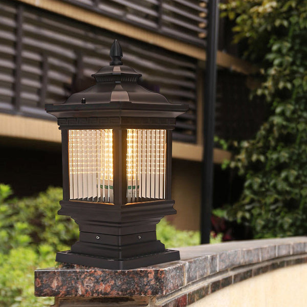 Vintage Waterproof Solar Fence Post Light Ha083051