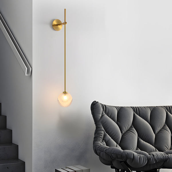 1 Light Glass Bubble Globe Slim Wall Light