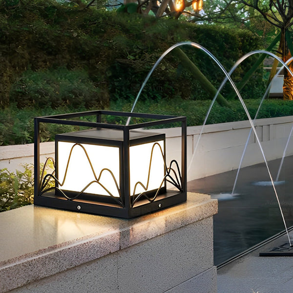 Square Mountain Scenery Solar Post Lights Li002089