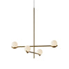 Modern Linear Glass Ball Pendant Light With 3 4 6 Light Black Gold