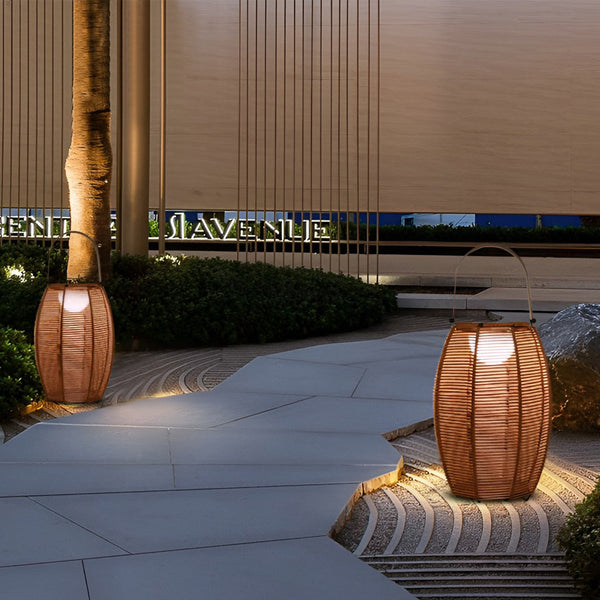 Rattan Lantern Shaped Outdoor Floor Lamp Li002033