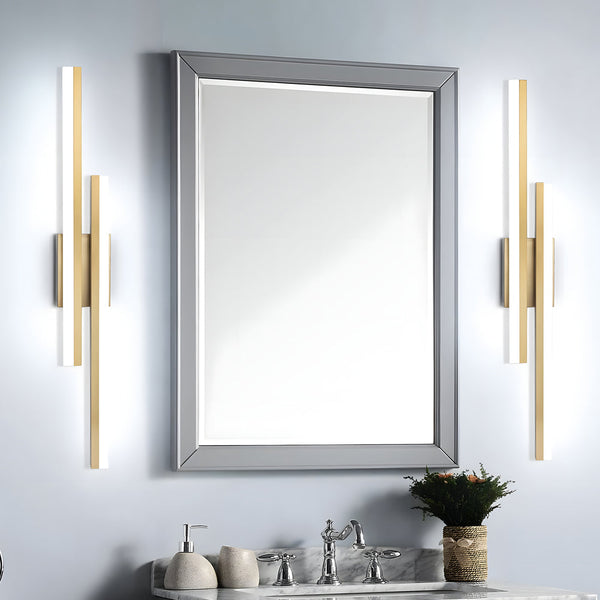 Modern 2 Light Linear Led Wall Lamp With 3 Step Dimming Black Gold Wall Sconce