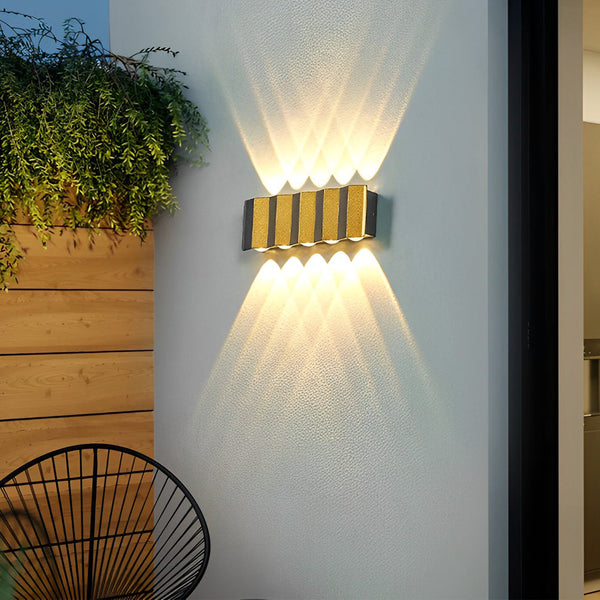Black Gold Aluminum Led Outdoor Up Down Wall Light