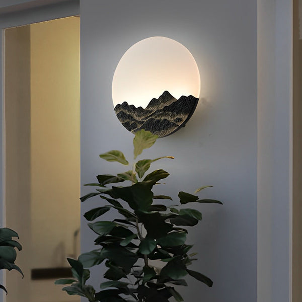 Round Mountain Scenery Outdoor Wall Lamp Li002424