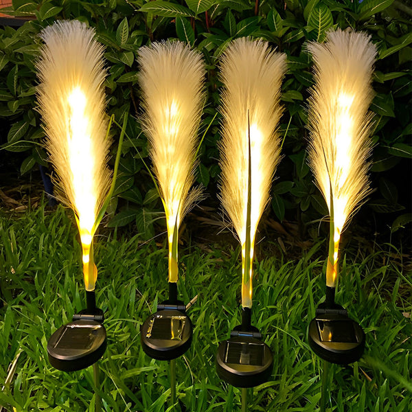 2Pcs Hairy Reed Decor Solar Lawn Lamp Ha080968