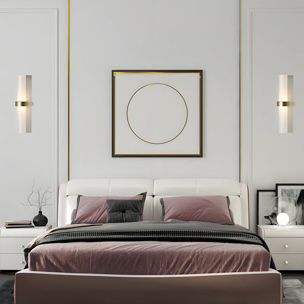 Modern Frosted Glass Tube 1 Light Wall Sconce In Warm White For Living Room
