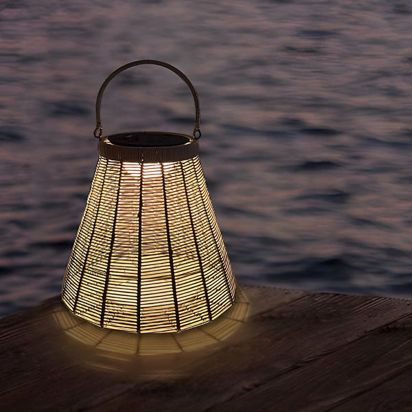Portable Rattan Solar Outdoor Lantern Ha085493