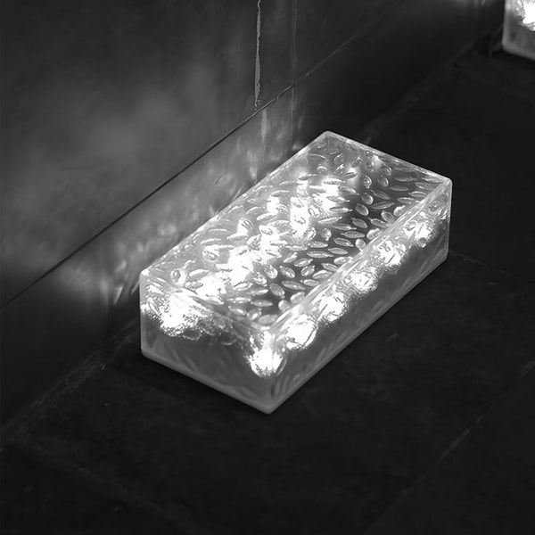 2Pcs Solar Led 10 Hours Max Brick Lights For Modern Outdoor Step Deck Ambiance Rectangular