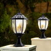 Black Vintage Outdoor Solar Fence Post Lights Li002156
