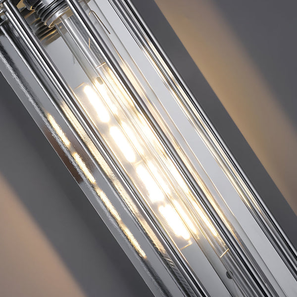 Industrial Vintage Flute Iron 1 Light Wall Lamp Chrome