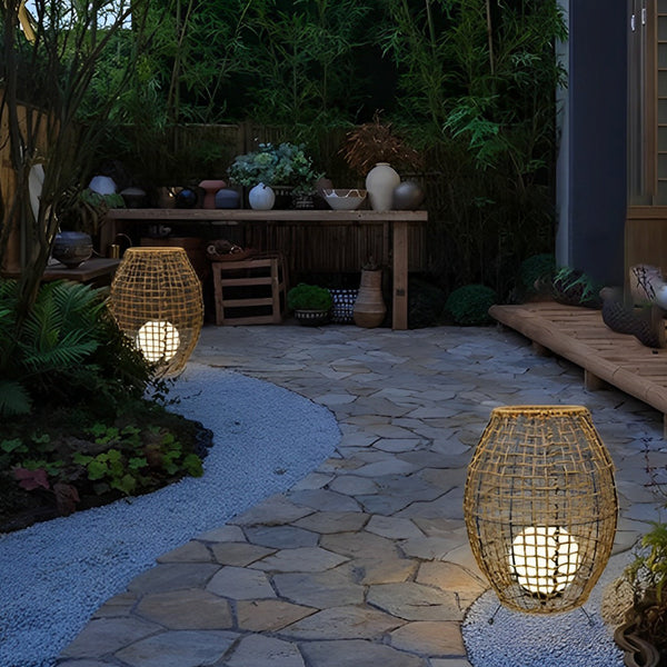 Handmade Rattan Solar Floor Lamp Ha091164