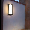 Rectangle Led Waterproof Motion Sensor Black Modern Wall Sconce