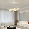 Wavy Circle Rings Three Step Dimming Led White Cream Modern Chandelier