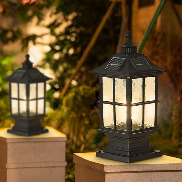 Waterproof Dimming Led Solar Post Caps Light With Remote Control