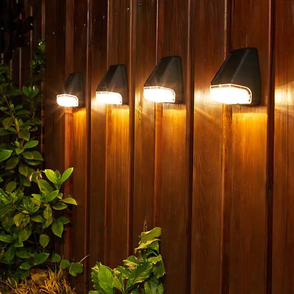 4 Pcs Dusk To Dawn Sensor Step Lights Outdoor Warm White Led Solar Stair Lighting