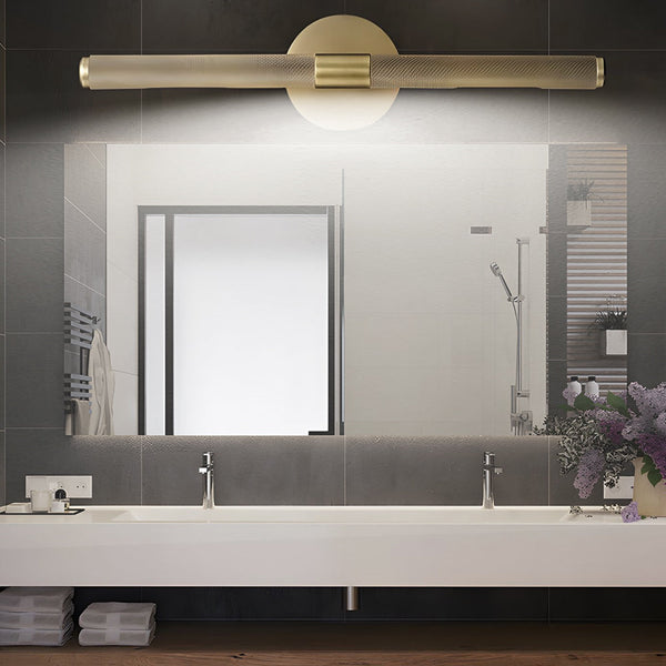 Modern Knurled Texture Led Bathroom Vanity Light Swiveling Head