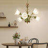 Modern Pastoral Green Flower Hanging Chandelier 3 6 8 Light