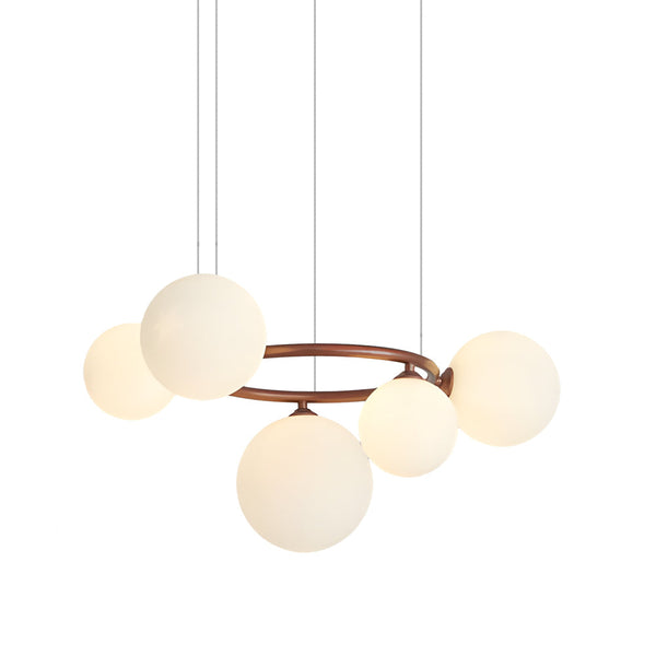 5 7 9 Light Glass Ball Circular Contemporary Chandelier With 3 Step Dimming