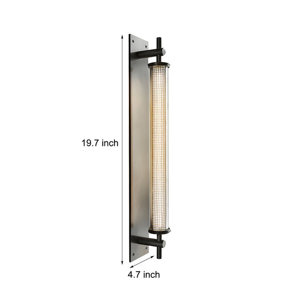 Industrial Black Stainless Steel Long Metallic Tube Wall Light 19 68 In H