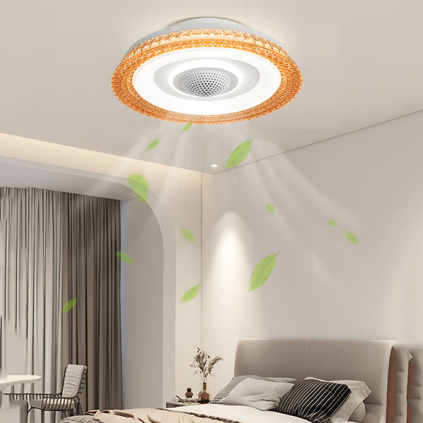 20 In W 6 Speed Indoor Bladeless Smart Ceiling Fan With Remote And Dimmable Led