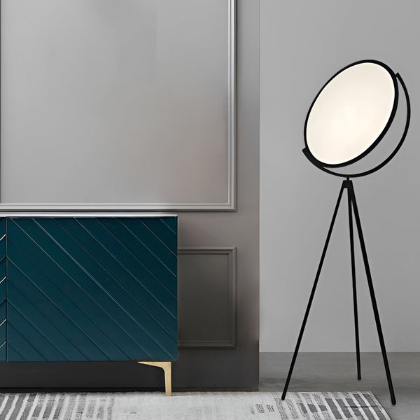 Black Metal And Rotating Led Tripod Floor Lamp
