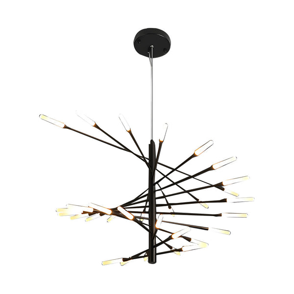Modern Chandelier Rotating Fireworks Black Gold