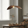 Wabi Sabi Walnut Bar Chandelier Leaf Curve Wooden Pendant Light
