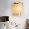 Gold Chrome Coastal Capiz Shell Wall Sconce Led Metallic Bedside Wall Lighting