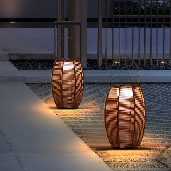 Rattan Lantern Shaped Outdoor Floor Lamp Li002033
