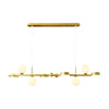 6 8 Light 3Step Dimming Glass Ball Led Long Dining Room Chandelier