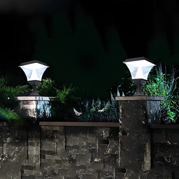 Square Retro Solar Fence Post Light Ha081283