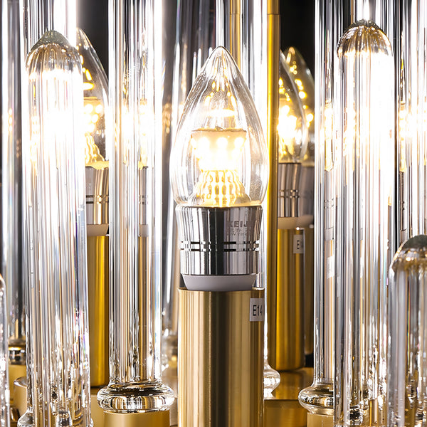 Creative Personalized Glass Tubes Copper Post Modern Chandelier Light