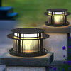Round Modern Solar Fence Post Lights Ha076150