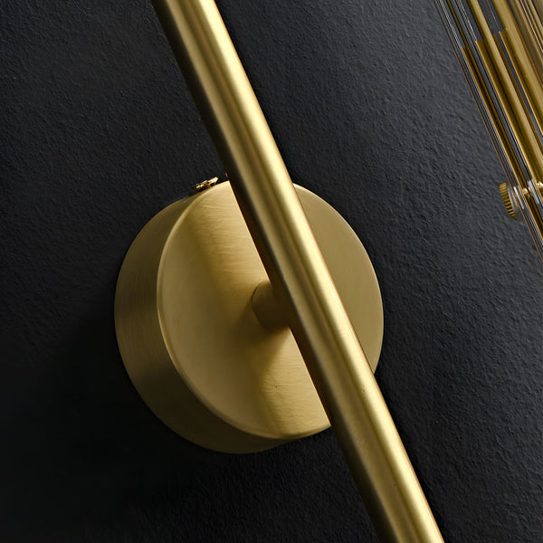 Modern Luxury 4 Light Oval Brass Wall Lamp With Clear Glass Shade